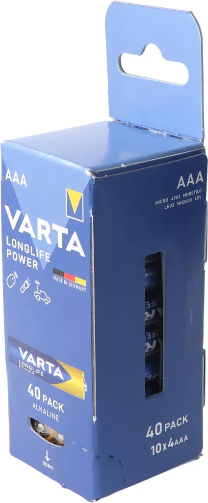 Piles pour télécommande et jouets : Varta AAA LR03 Longlife Power Micro - 8