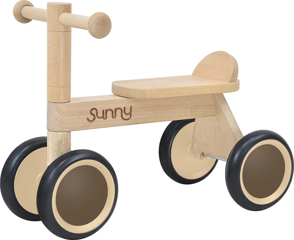 Sunny Mini Walker Draisienne En Bois – 4 Roues, Pour Intérieur Et Extérieur, Bébés 1,5 à 3 Ans