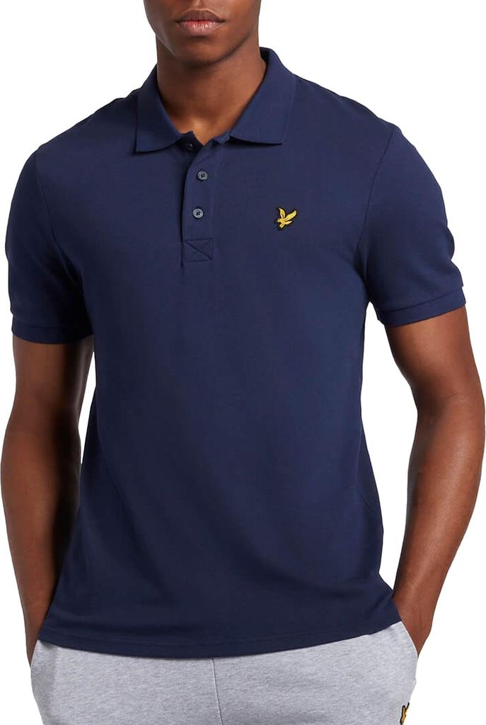 Lyle & Scott Polo dunkelblau einfarbig Baumwolle