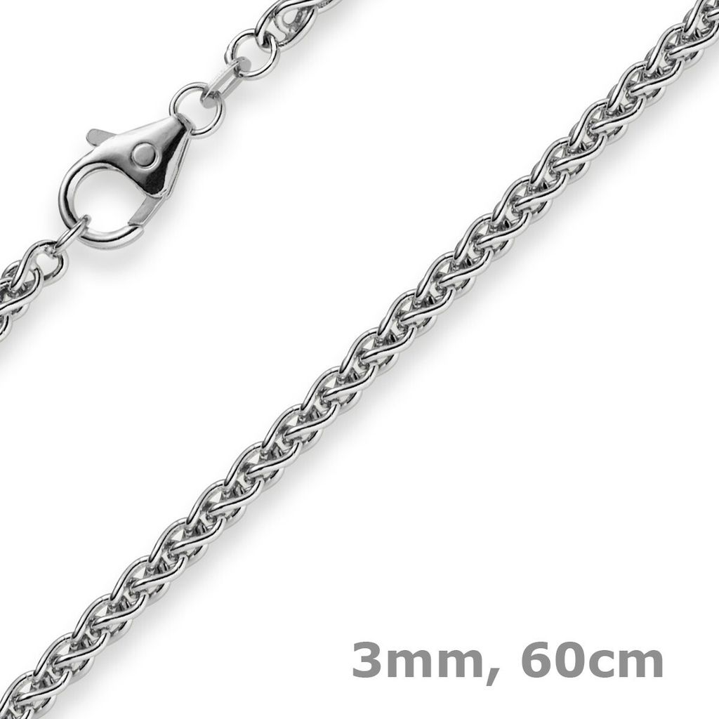 3mm Zopfkette Kette Collier aus 585 Gold Weißgold Goldkette Produktbild 
