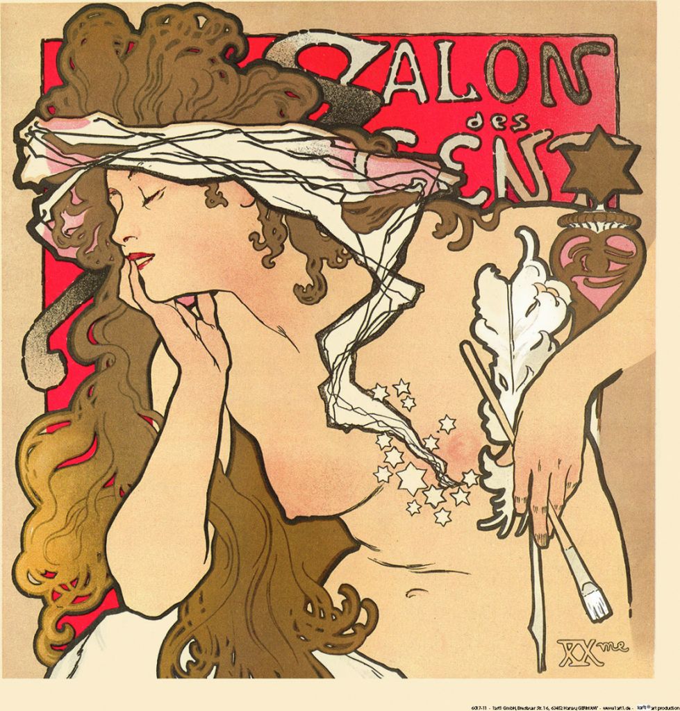 Alphonse Mucha Kunstdruck Bild - Salon Des Cent, Paris 1896 (40 x 40 cm)
