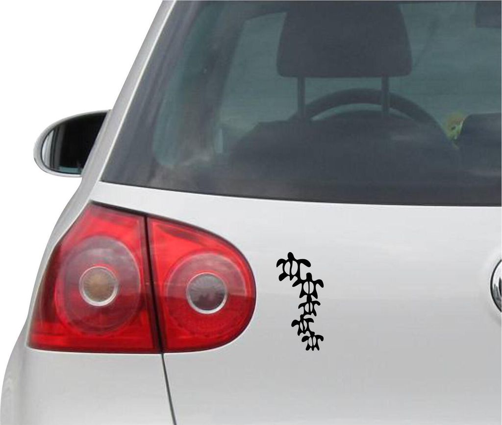 Aufkleber / Autoaufkleber - JDM - Die cut - 5 Swimming Turtle Decal Family Surfing Auto Sticker - schwarz - 71mm x149mm