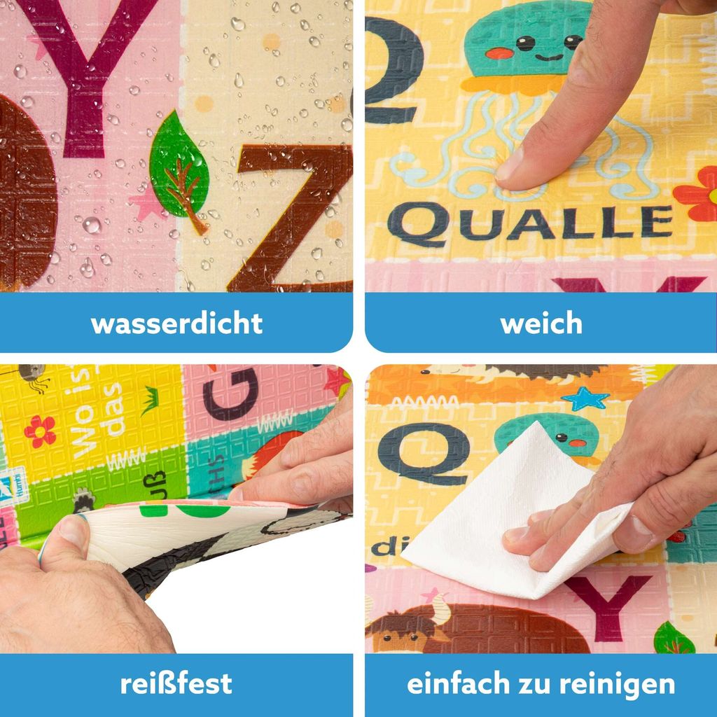 HUMBI Spielmatte Krabbelmatte Doppelseitige Schaum Matte Produktbild 9