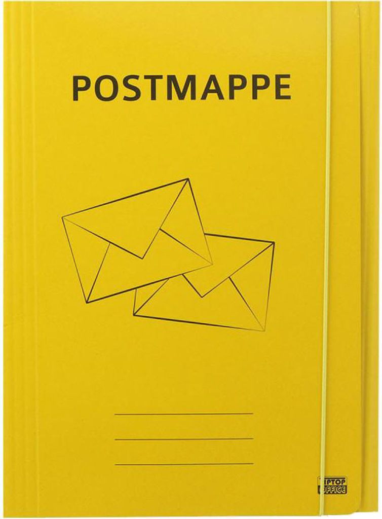 TipTop Office Postmappe Karton A4 gelb Gummizugmappe Unterschriftenmappe Dreiflügelmappe