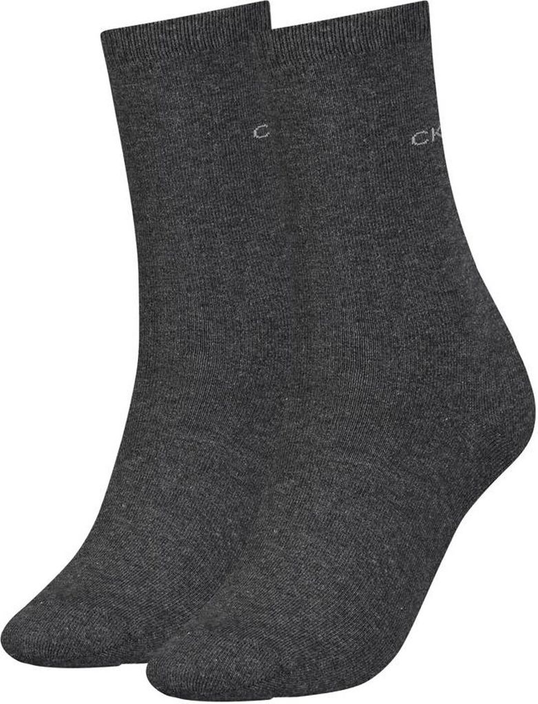 Calvin Klein Damen Socken, 2er Pack - Kurzsocken, One Size, einfarbig Dunkelgrau 37-41
