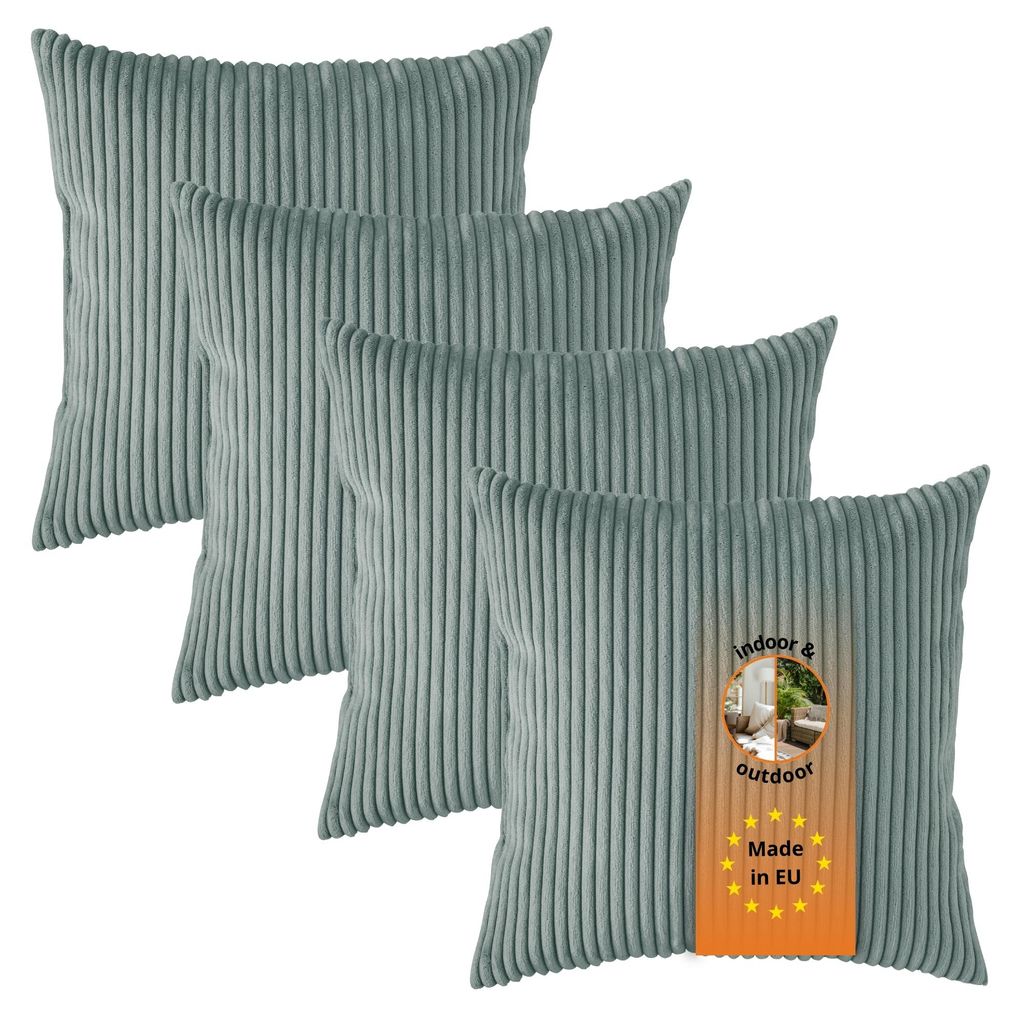 Set van 4 Kord-bankkussens, 40 x 40 cm, sierkussens, Productafbeelding 