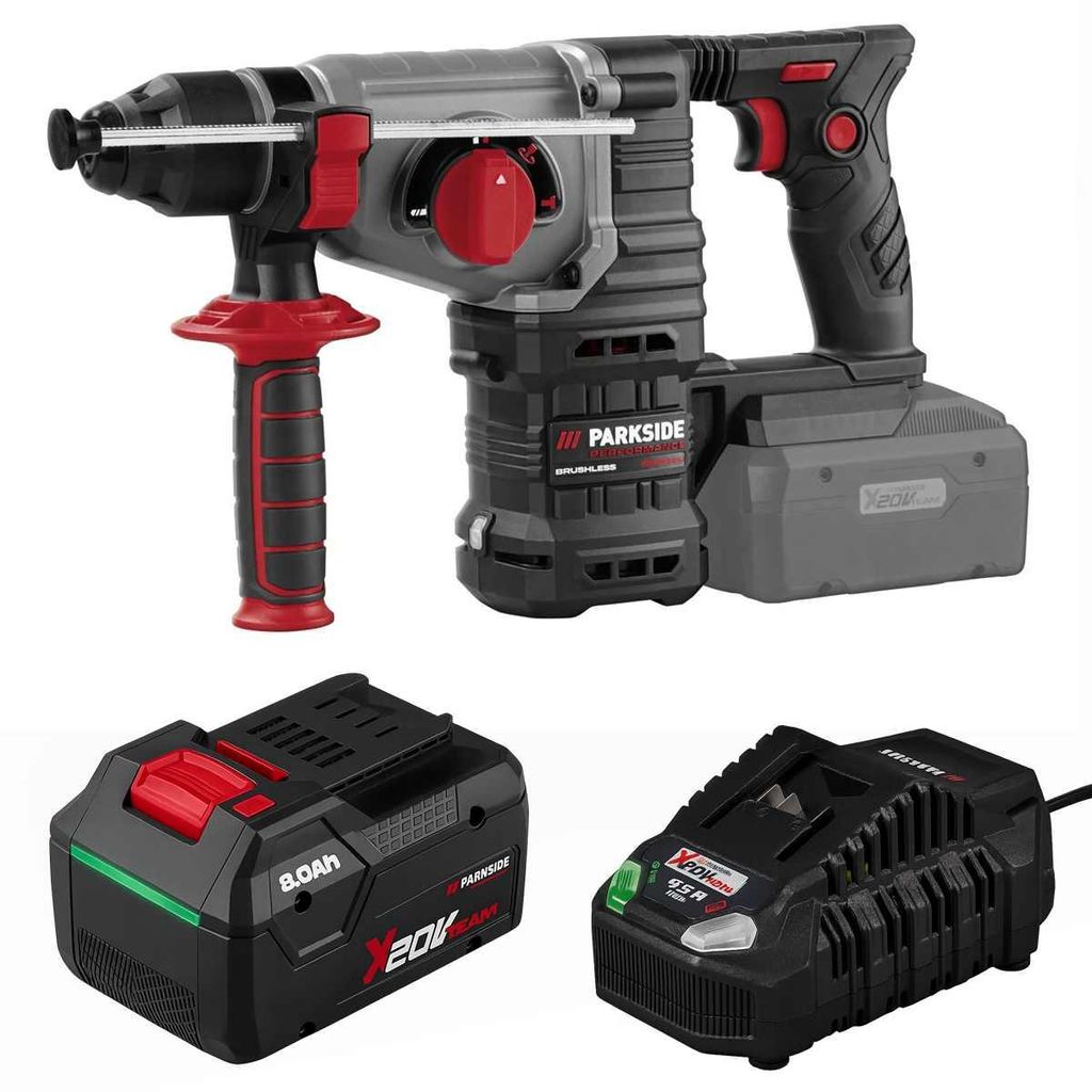 PARKSIDE PERFORMANCE Akku Kombihammer 20V PPAKH 20-Li 8.0 Ah Akku PAPP, Ladegerät C3