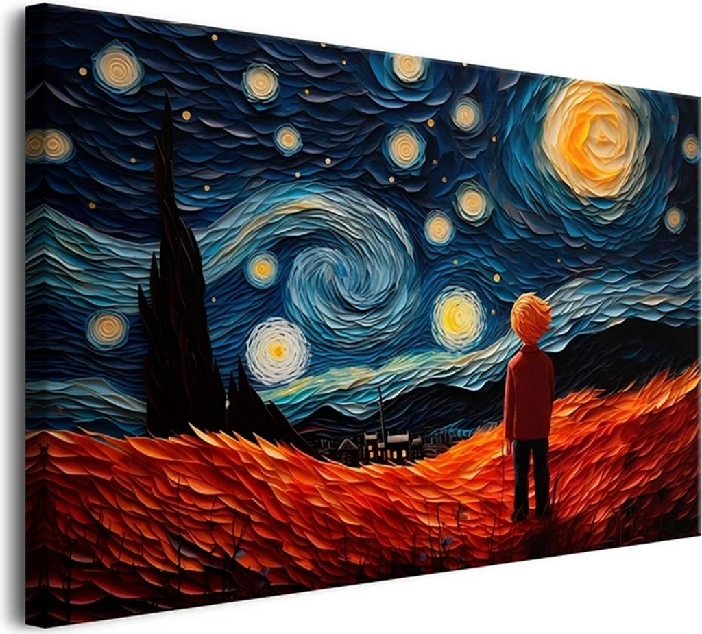 Reproduktion Leinwandbild für das Wohnzimmer Nachtszenerie 80x120 cm