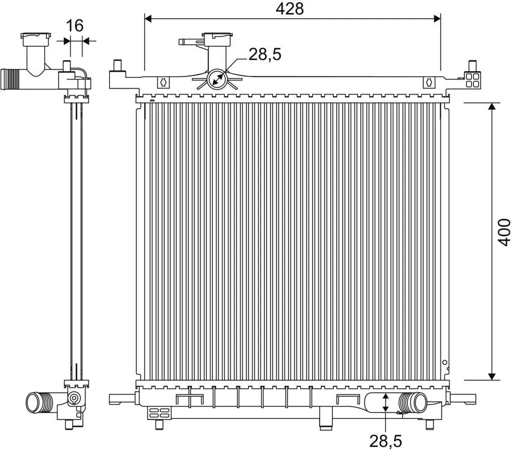 Pièce de Rechange Radiateur Valeo 701328 pour Entretien Nissan Micra IV