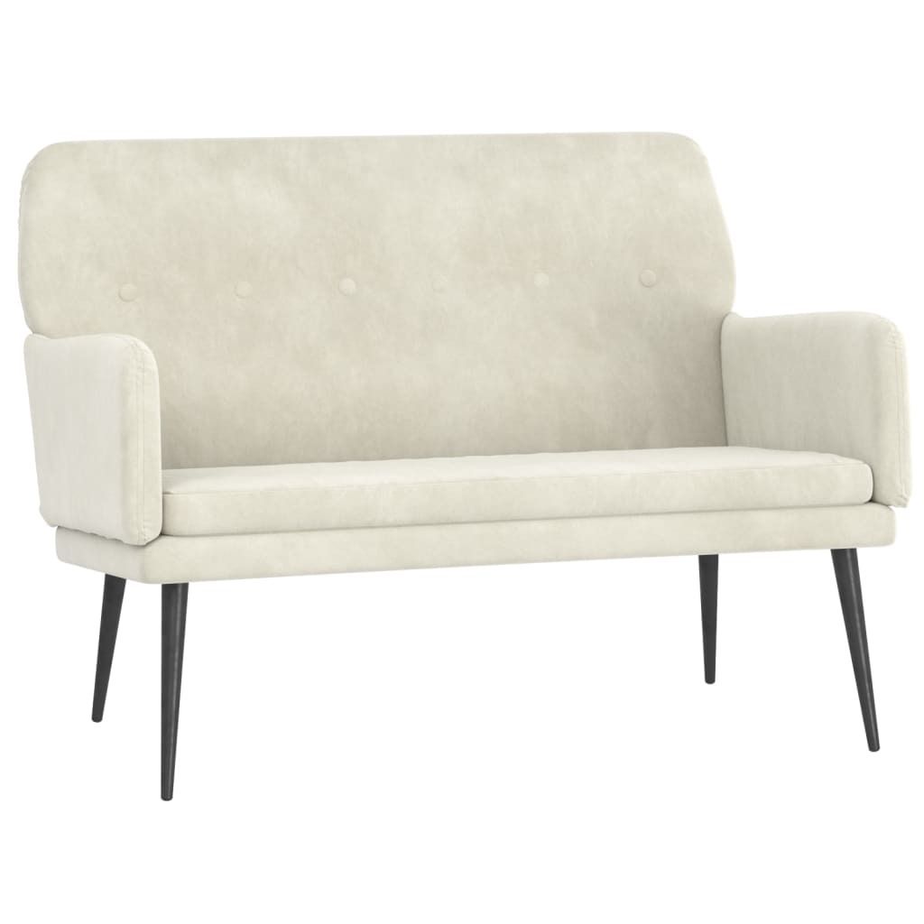 vidaXL Ławka kremowa 108x79x79 cm aksamitna Zdjęcie produktu 