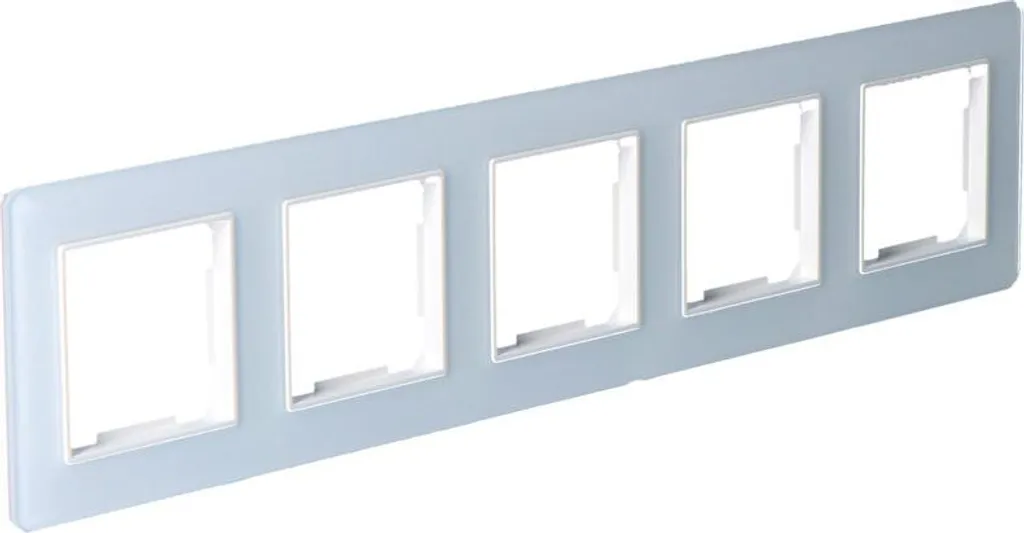 Cadre de finition 5 postes ONNLINE GAMA blanc en verre pour salon et bureau