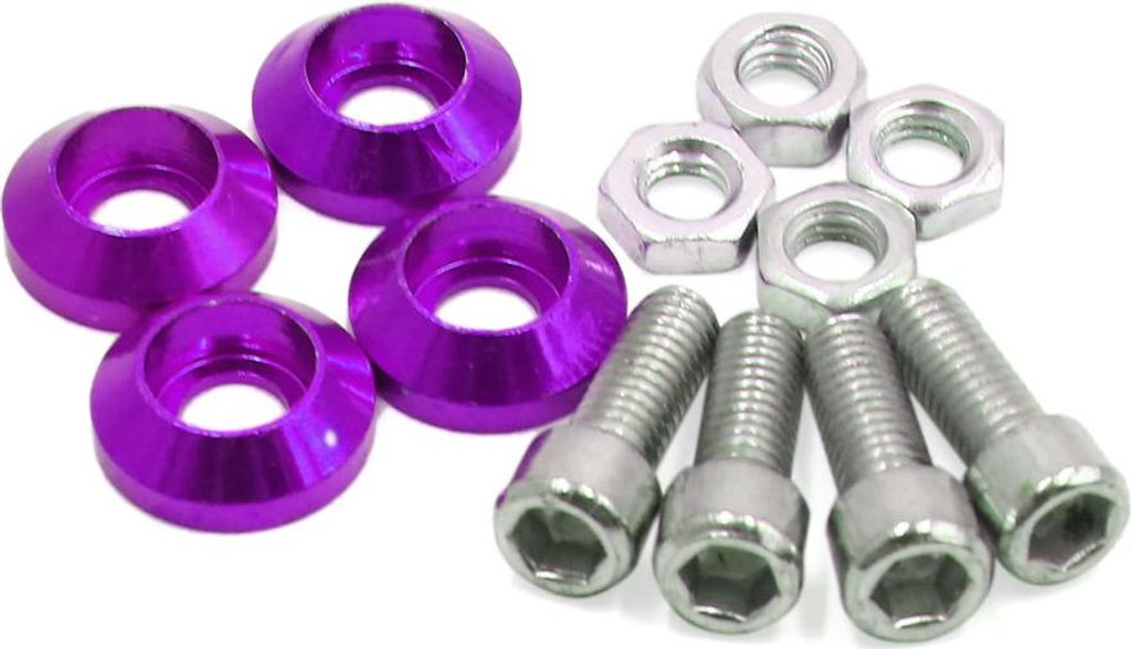 4Stk.Allgemein Metall Motorrad Windschutzscheibe Kennzeichen M6 Schraube,Violett de