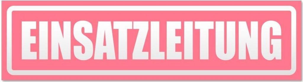 Kiwistar - Autoaufkleber - Hellrosa - 30 x 8 cm - Einsatzleitung invertiert - Hinweis Aufkleber Sticker für Auto, Kfz, Fahrrad, PKW, LKW