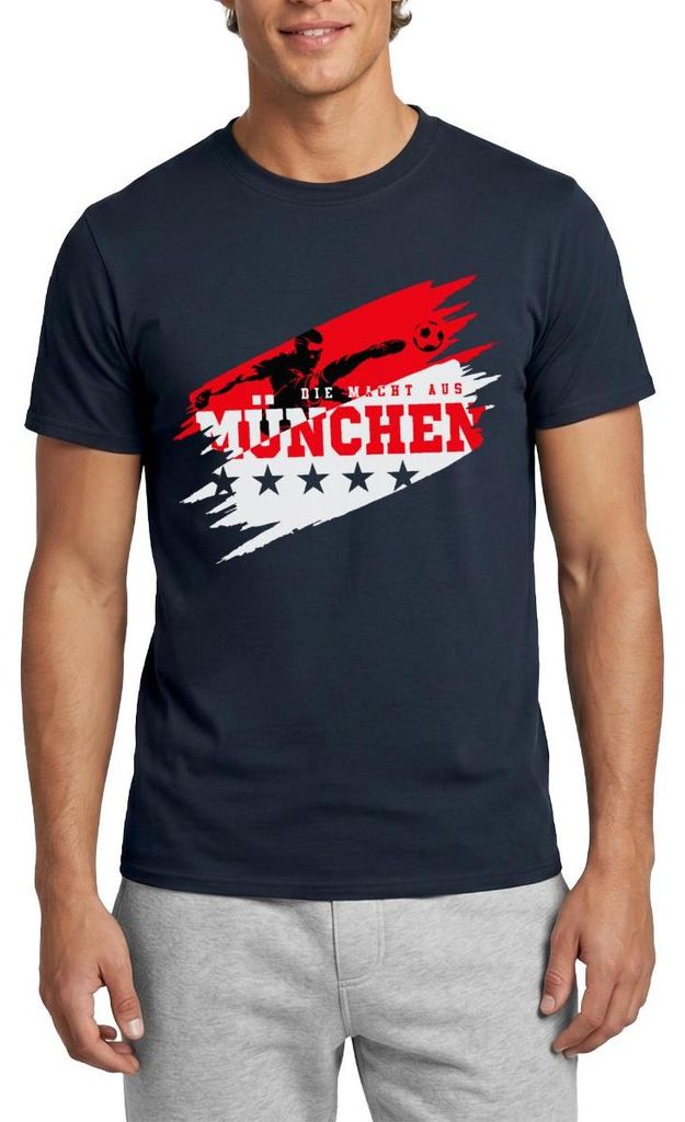 Spreadshirt Die Macht Aus München Ultra Fußball Fan Männer T-Shirt, XXL, Navy