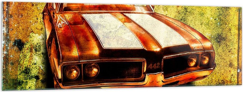 Bilder auf glas - Auto Geschwindigkeit Cabriolet - 160x50cm - Glasbilder - Wandbilder - Kunstdruck - zum Aufhängen bereit - Wanddekoration aus Gla...