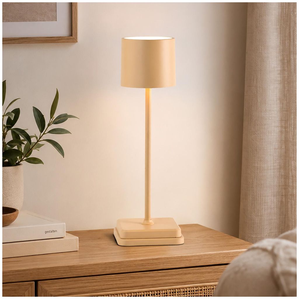 Tischleuchte Lennart, 39,2 cm hoch, Schirm Ø 10,5 cm, Akku, USB, Touchschalter