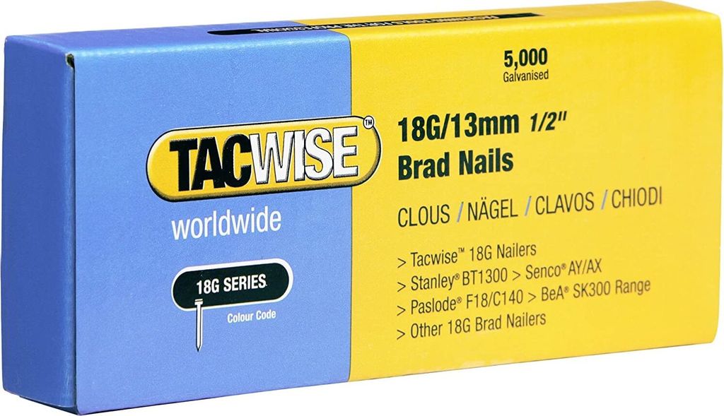 TACWISE Stiftnägel 18G/13mm verzinkt 5.000 Stück