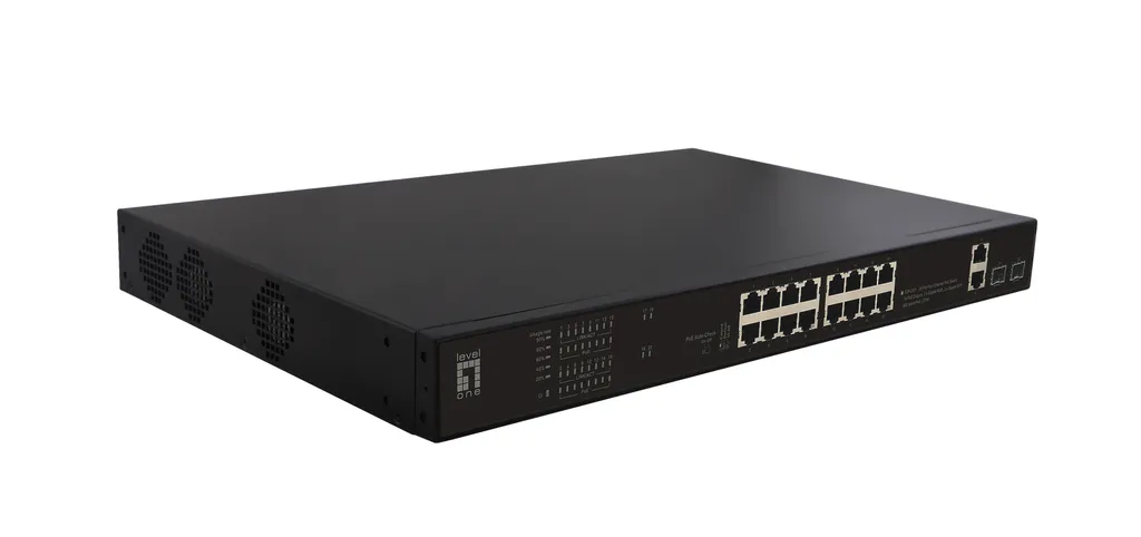 Switch LevelOne FGP-2031 16 Ports PoE Fast Ethernet 10/100 1U Noir