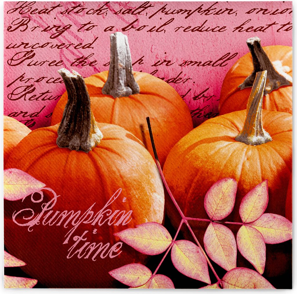 Sovie HOME Serviette Pumpkin Time aus Linclass Airlaid 40 x 40 cm, 12 Stück - Herbst Kürbise