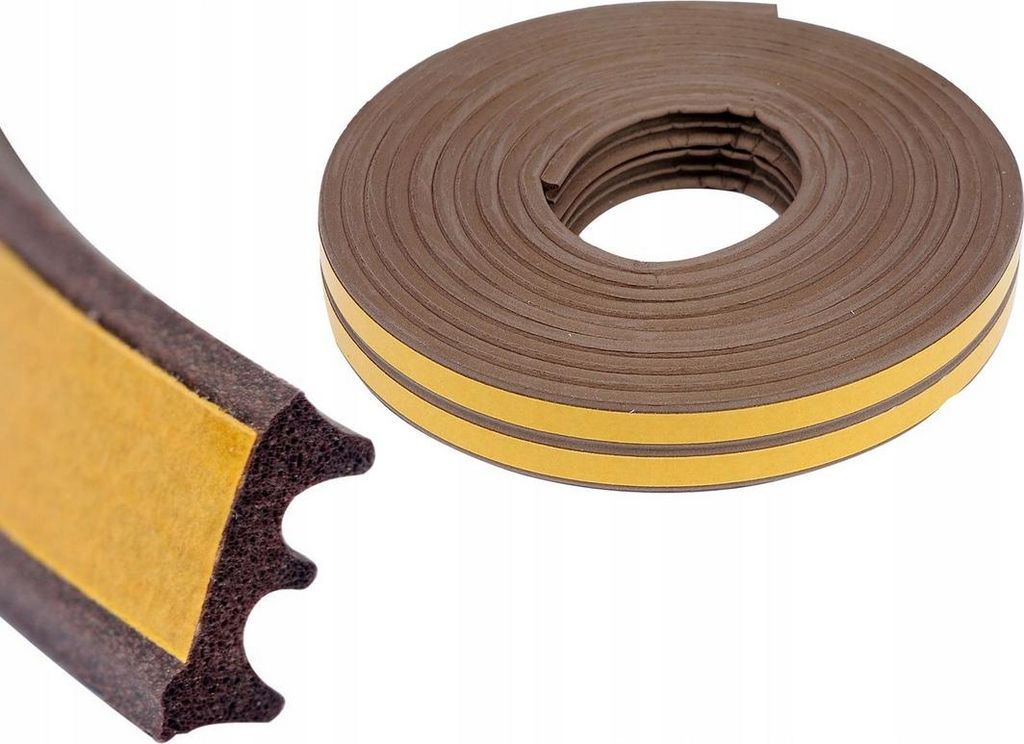 Selbstklebende Dichtung 9X4mm 6M FEINZ Typ E Wetterfest Geräuschdämmend Rolle Braun