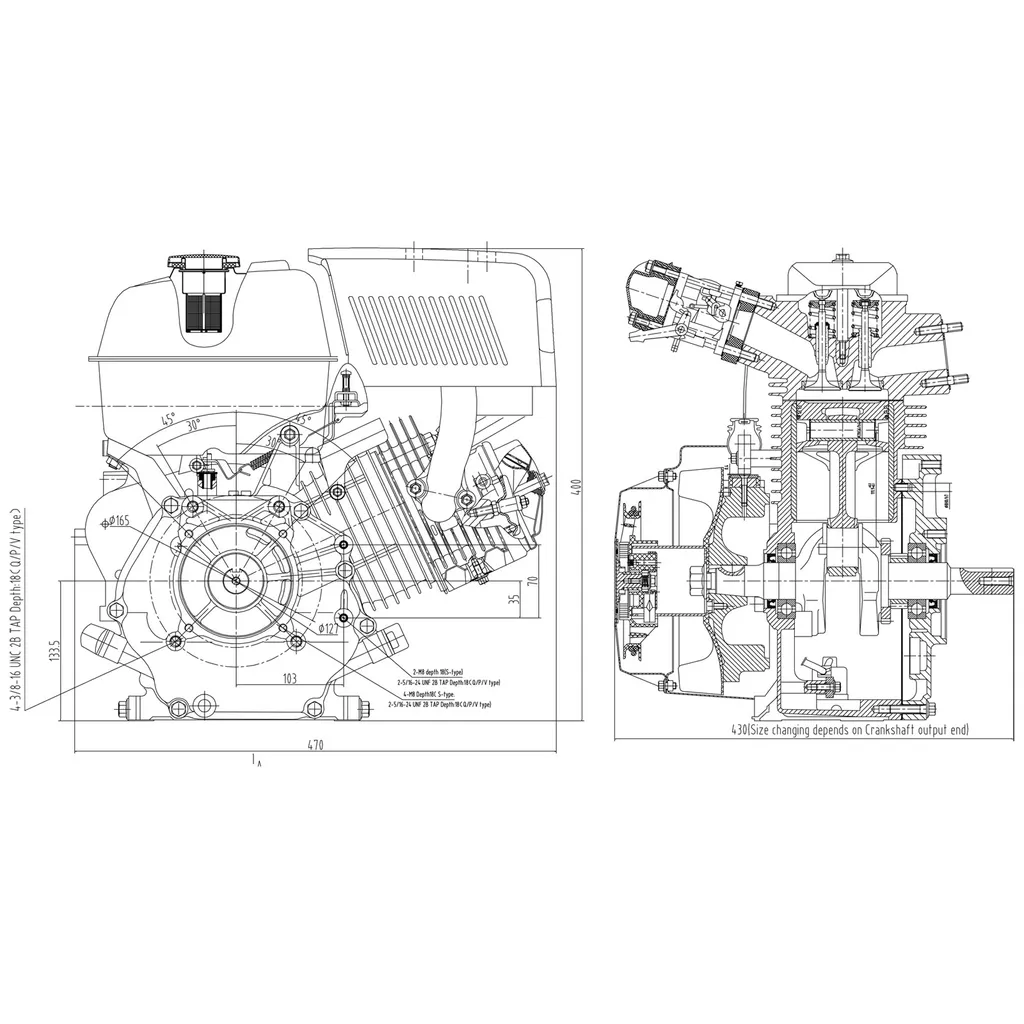 Moteur Thermique de Remplacement 15 CV pour Kart et Matériel Jardin