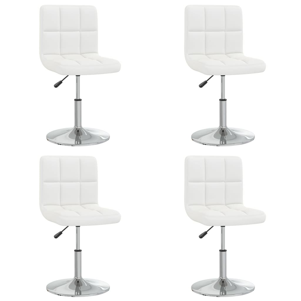 "WINTER SALE"4er-Set Esszimmerstuhl/Esszimmerstuhl - CLORIS - Küchenstuhl elegantes Design - Weiß Kunstleder - 40x43x(71-85,5)cm - Esszimmerstüh...