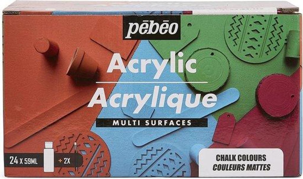 Acrylmaler-Kollektion - umfangreiche Acrylfarben-Sets - vollständig mit Accessoires - 24 Stück - 59 ml - Mattlackfarben