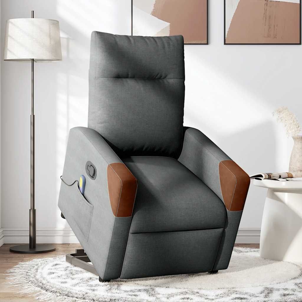 "2026 Aktion"Massagesessel - TV-Sessel - Einzelsofa elegantes Design - mit Aufstehhilfe Dunkelgrau Stoff - 69x86x100cm - Couchsessel NeuMöbel473494