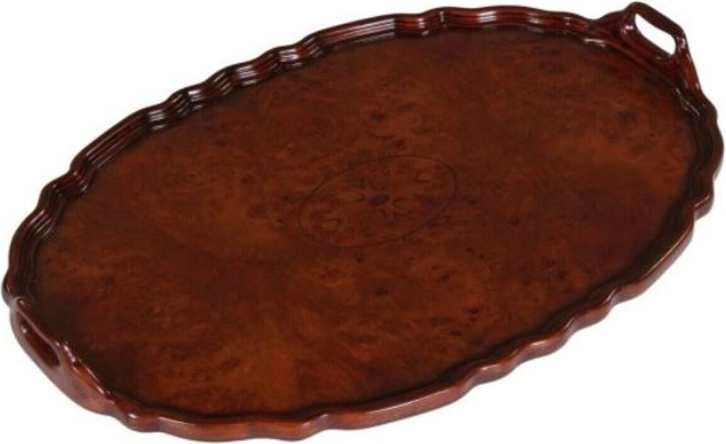 Casa Padrino Mahagoni Tablett / Serviertablett Braun 66,5 x 44,5 x H. 6,2 cm - Luxus Gastronomie Accessoires