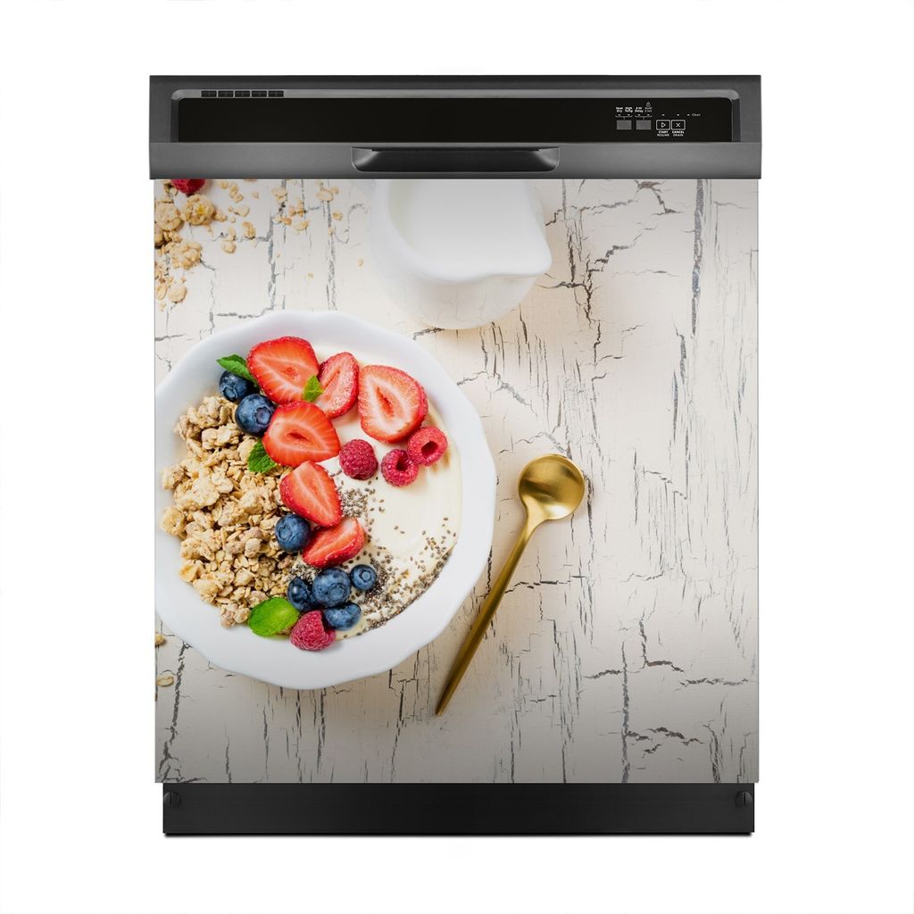 Aufkleber sticker 60x60 cm Dekorative folie Spülmaschine - Müsli zum FrühErdbeeren