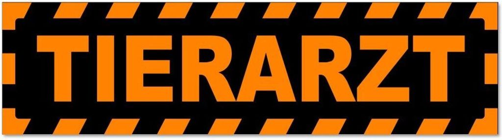 Kiwistar - Autoaufkleber - Orange - Schwarz - 20 x 5,3 cm - Tierarzt gestreift - Hinweis Aufkleber Sticker für Auto, Kfz, Fahrrad, PKW, LKW