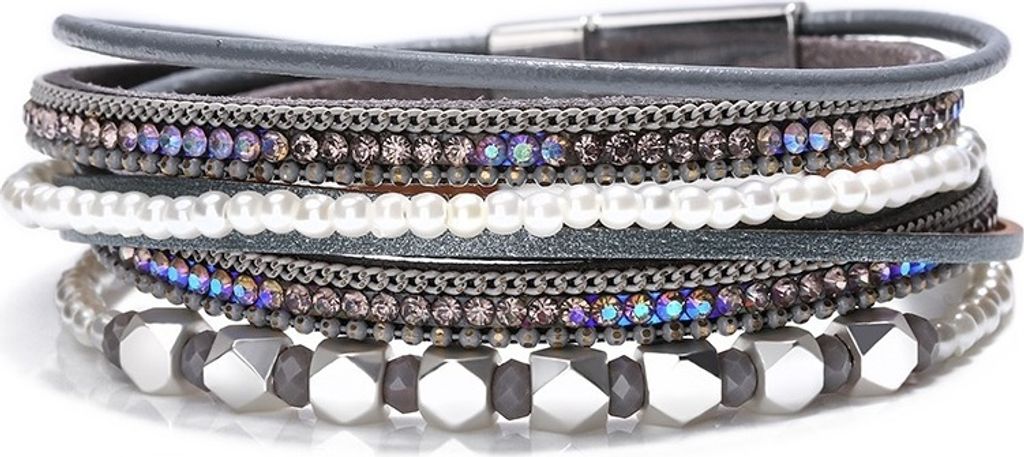 Gwen Armband Grau - Eleganter Schmuck für Damen mit Magnetverschluss KP18803