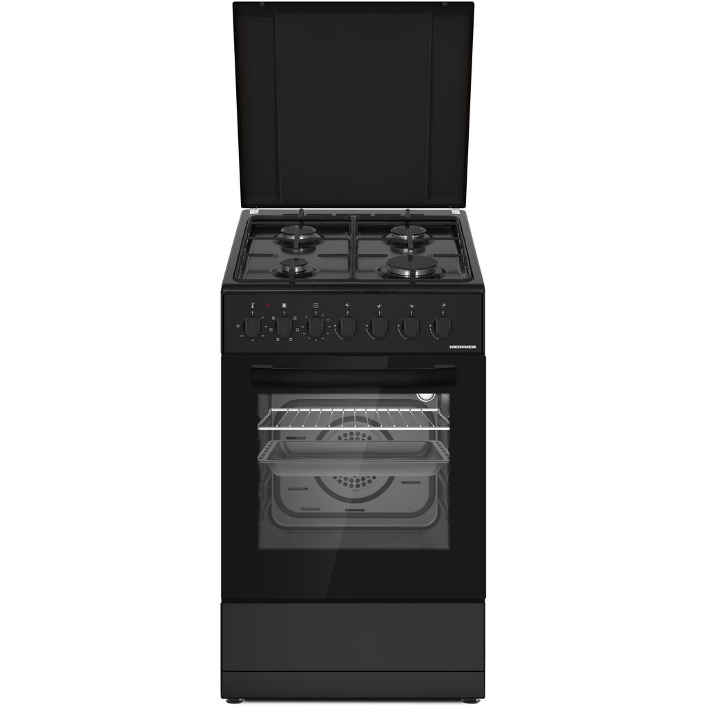 Heinner HFSC-S60LITGC-BK, Freistehender Herd, Schwarz, Produktbild 