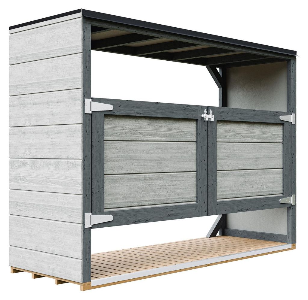 Mülltonnenbox 3er 240L Aus Wetterfest LP Smartside Holz, Mülltonnenverkleidung mit Türen, Garten Mülltonnenbox, Moderne garten box Außen – T...