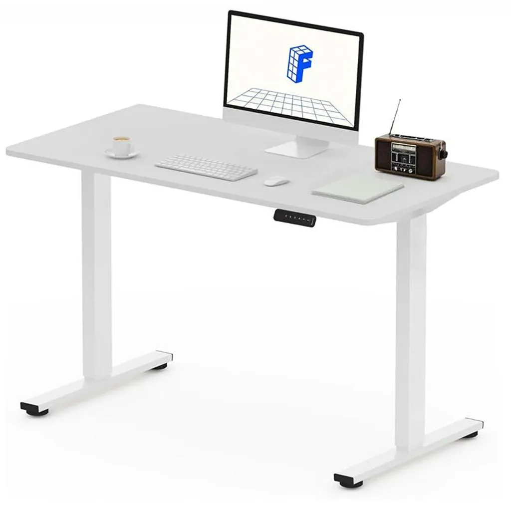 Bureau assis-debout blanc EG1W-4024-EUAM02 - Table réglable 100x60 cm