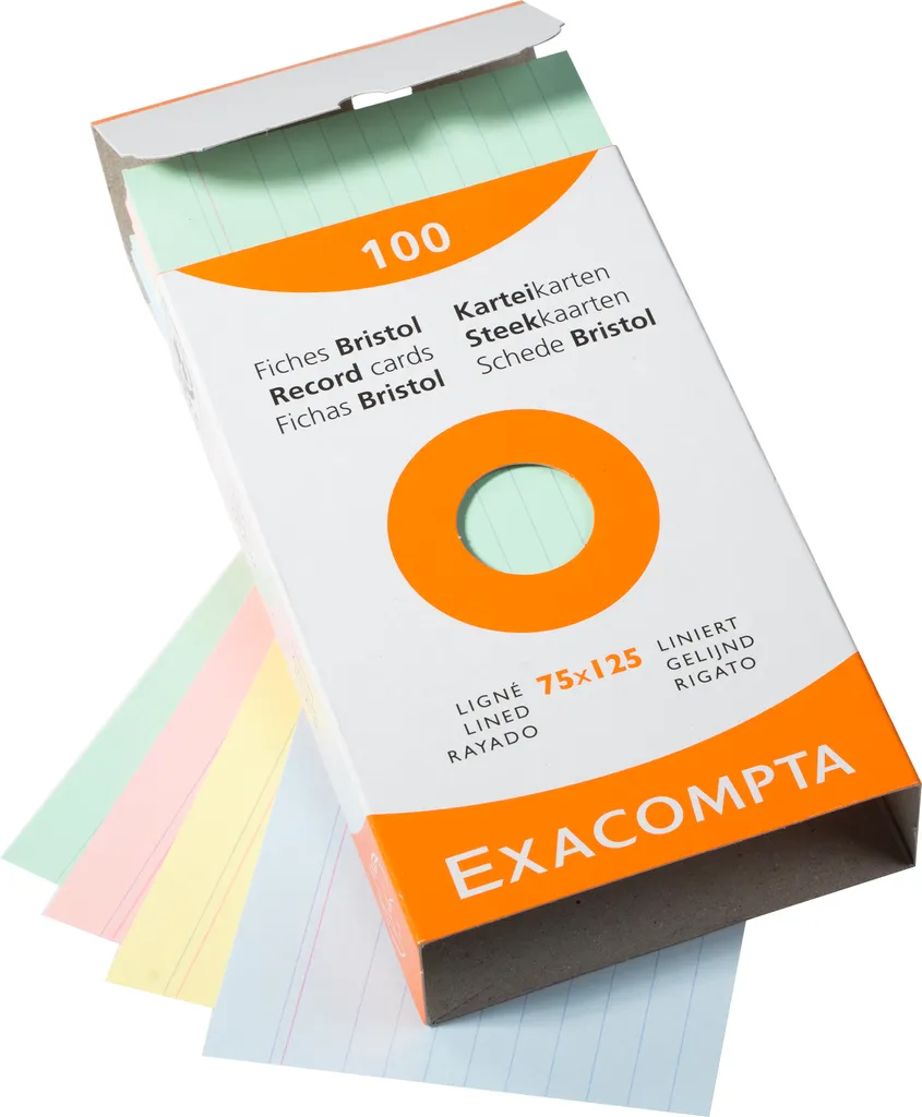 Classement efficace avec 10x100 fiches Bristol Exacompta 13851X noir uni