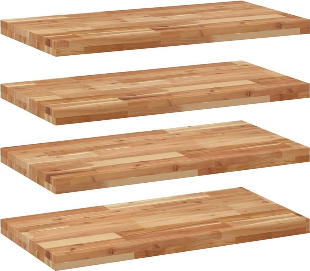 vidaXL Schweberegale 4 Stk. 80x40x4 cm Massivholz Akazie Ölbehandelt