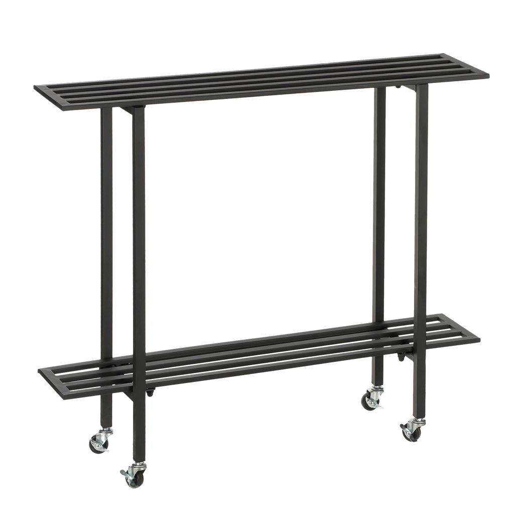 Mica Decorations Greenrax Pflanzenständer – L90 x B22 x H75 cm – Metall – Schwarz