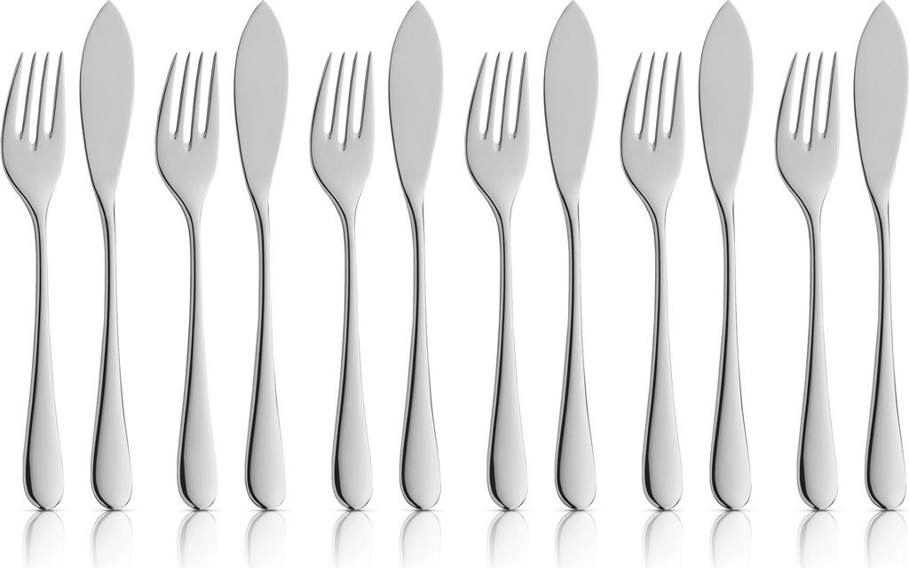 WMF Merit Fischbesteck-Set, 12-teilig, Cromargan protect 120689