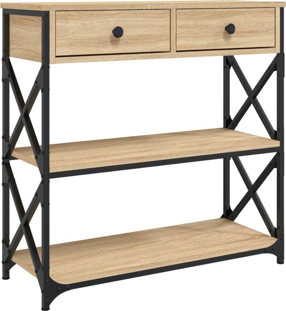 Tavolo consolle rovere Sonoma 75x28x75 cm materiale a base Immagine del prodotto 