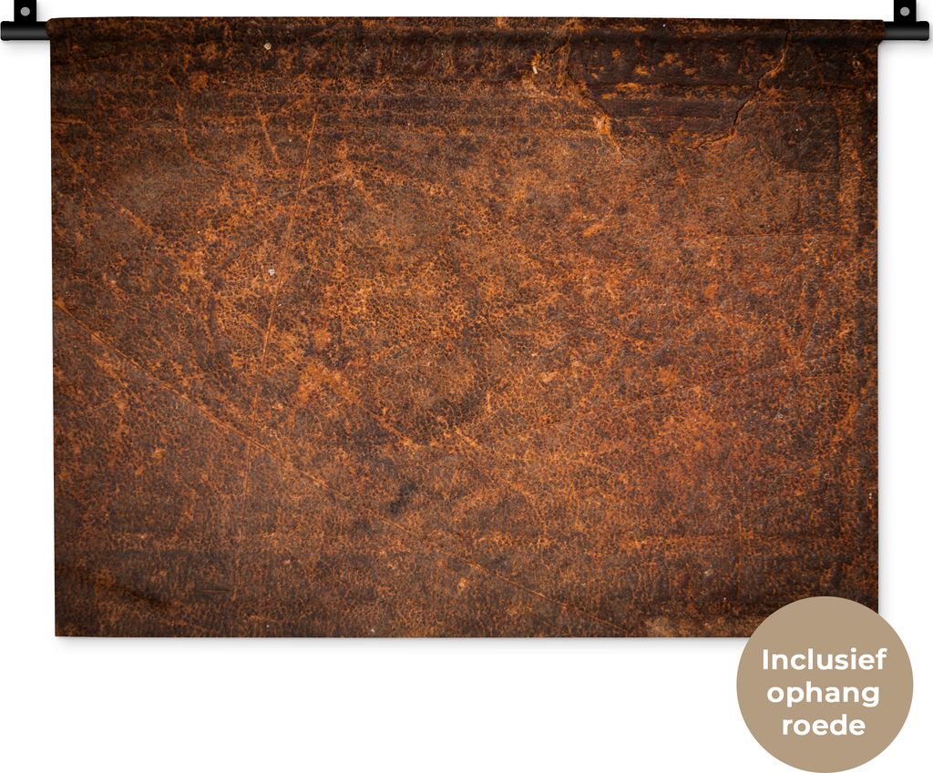 MuchoWow Wandteppich Wandbehang Leder - Textur - Braun - Orange 60x45 cm Tapisserie Dekoration Wandtuch - Das Schlafzimmer
