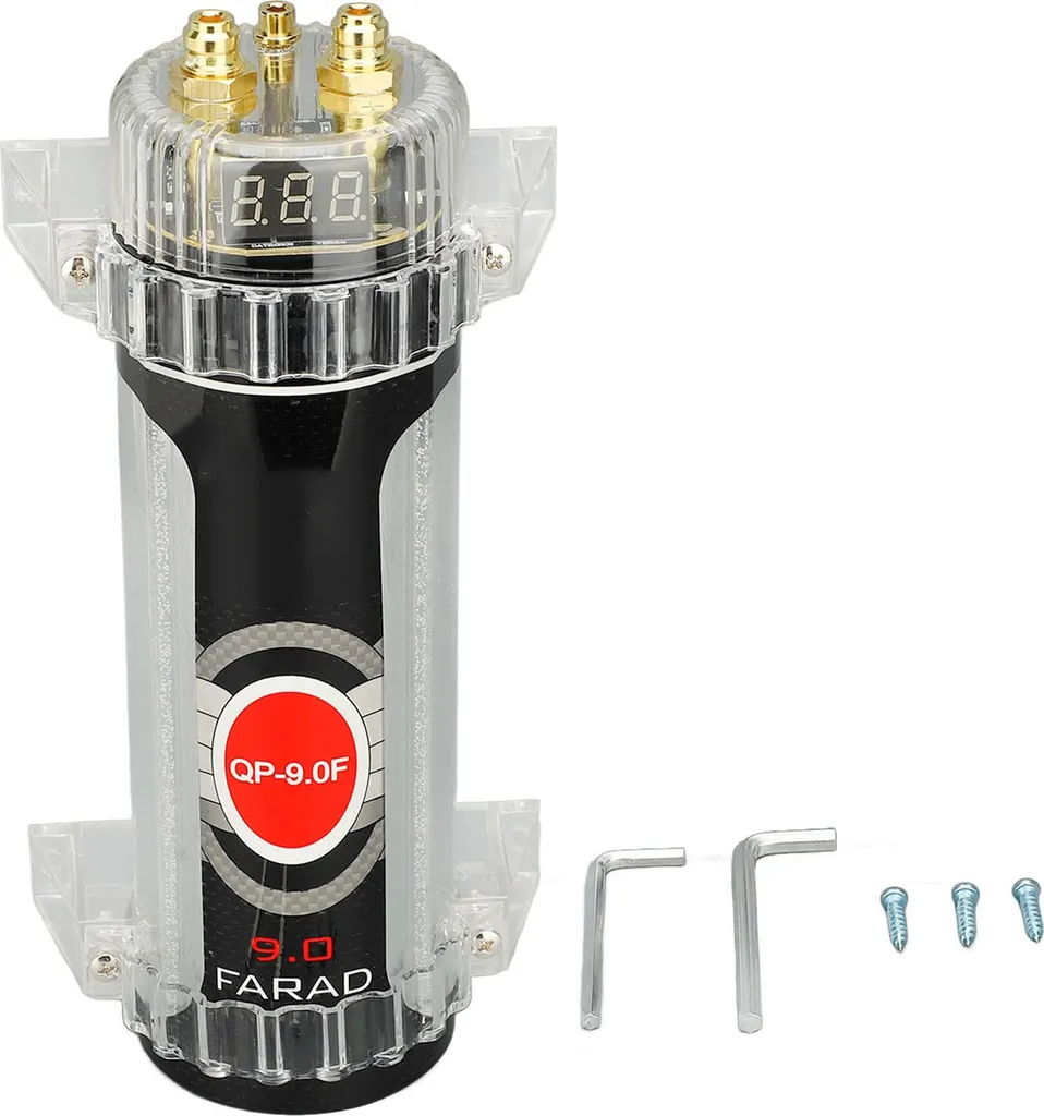 Condensateur de Puissance 9.0 Farad Numérique pour Audio de Voiture 12V