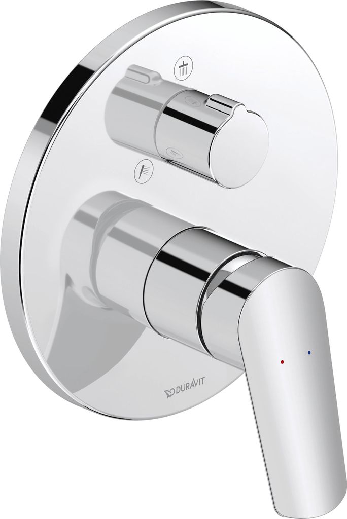 Duravit No.1 Einhebel-Brausemischer Unterputz, 2 Verbraucher, chrom Hochglanz, N14210012010