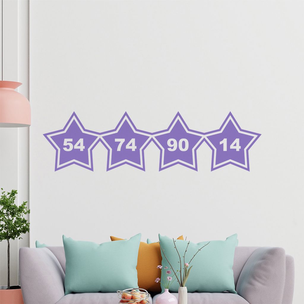 KIWISTAR 54 '74 '90 '14 - Weltmeister Deutschland Brasilien 2014 Rio Fußball Wandtattoo in 6 Größen - Wandaufkleber Wall Sticker - Dekoration, K...