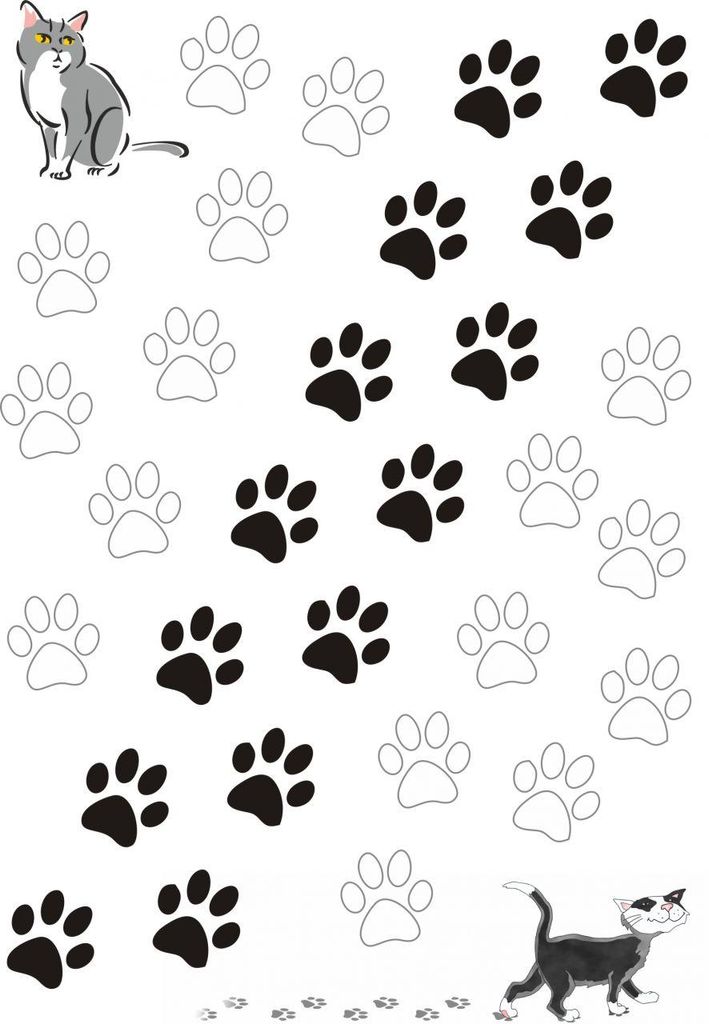 Hermann Schütz Aufkleber Katzenpfoten schwarz-weiß 30 Motive