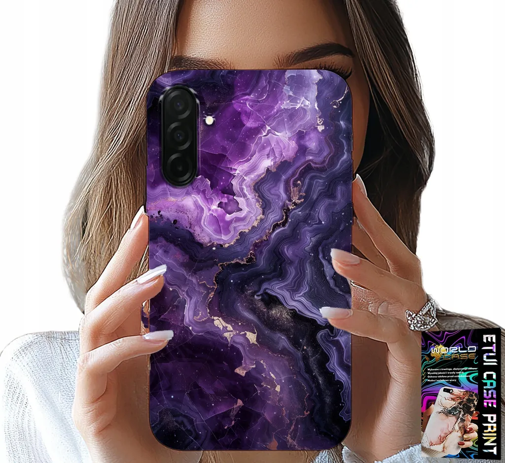 Custodia Per Samsung Galaxy A56 5G - Marmo Viola Moda Donna + Vetro