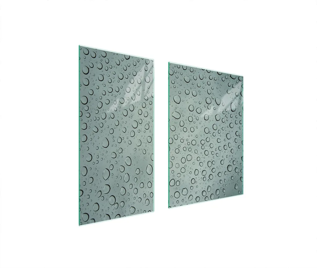 Piastre copri fornelli 2 pezzi 75x52 Copri piano cottura in ceramica tagliere in vetro goccia grigia