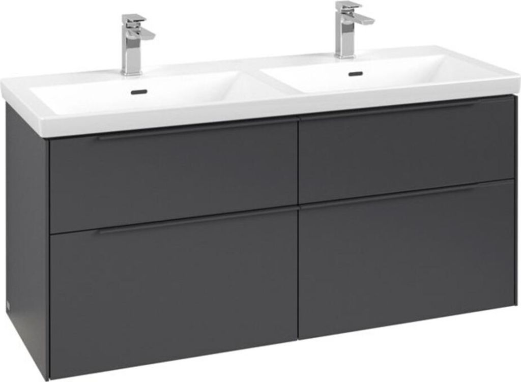 Villeroy & Boch Subway 3.0 Waschbeckenunterschrank, LED-Beleuchtung, 4 Auszüge, 1272x576x478mm, C568L2VR