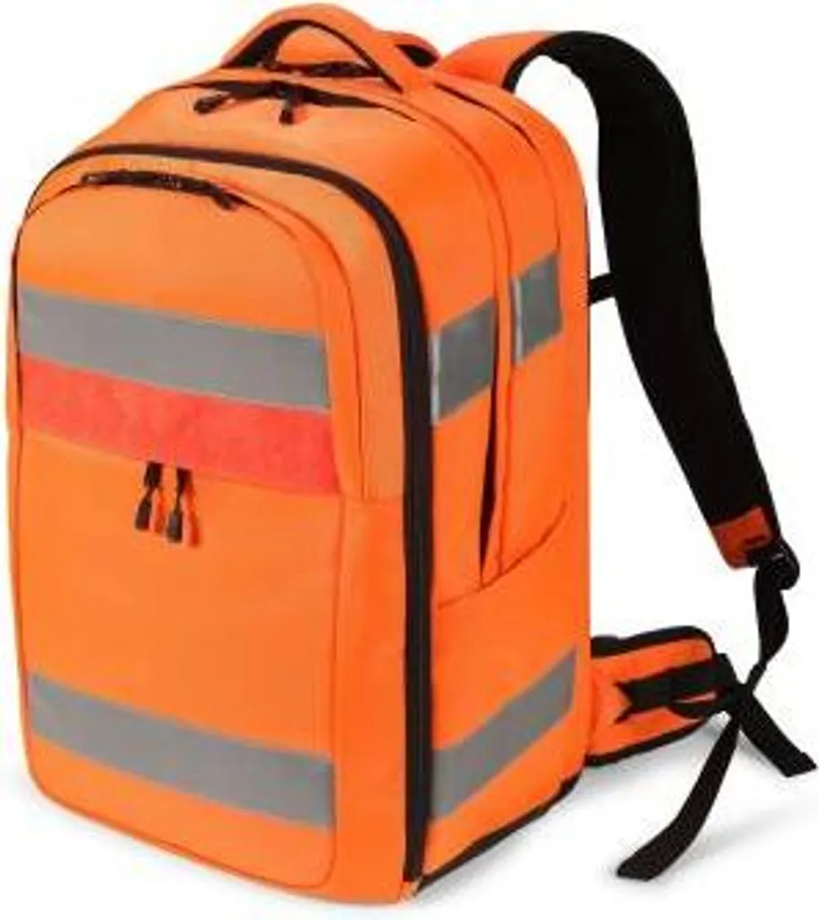 Sac à dos haute visibilité DICOTA HI-VIS Orange 32-38L extensible
