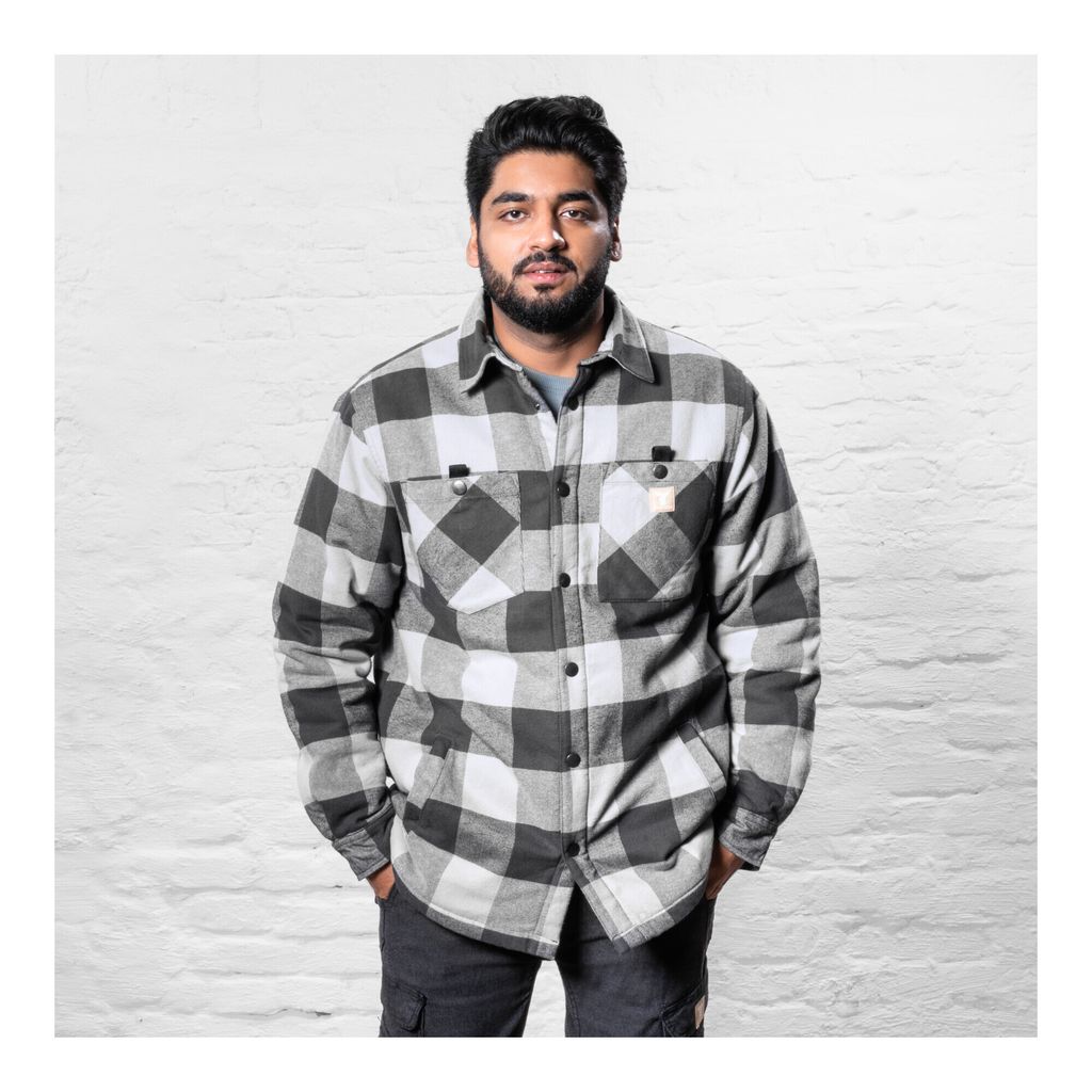 STIER Heavy Lumber Jacket bci Baumwolle XL buffalo plaid grey